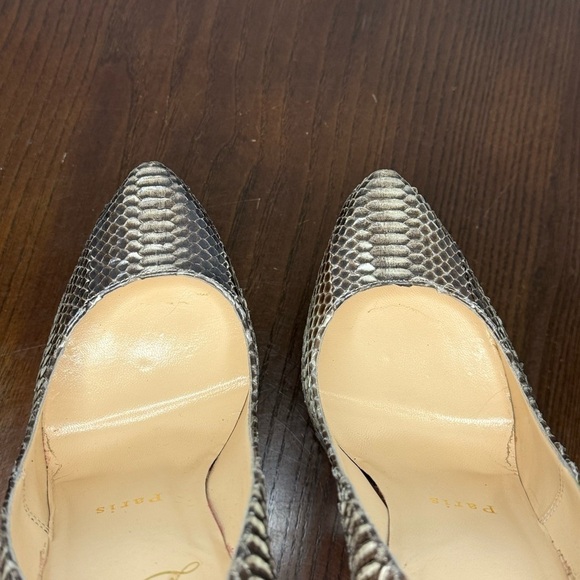CHRISTIAN LOUBOUTIN Daffodile SnakeSkin Ayer’s women’s platform high heels 37.5 - Picture 7 of 16